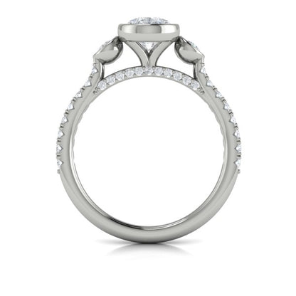 Trio Pear Bezel Engagement Ring