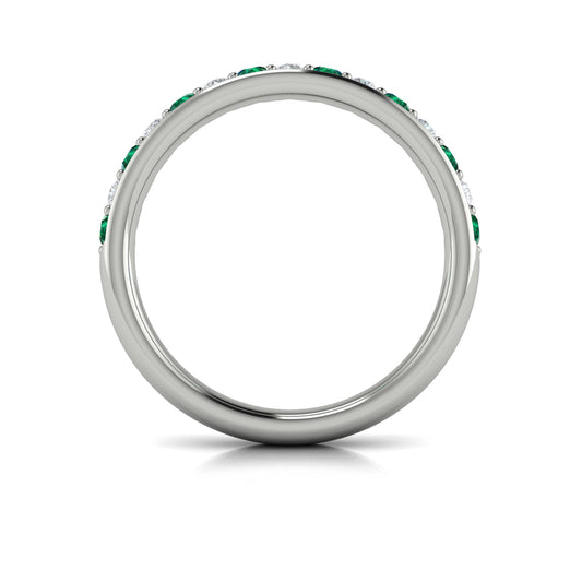 Delicate Emerald and Diamond Stackable Band