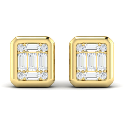 Multi Baguette and Round Diamond Earrings