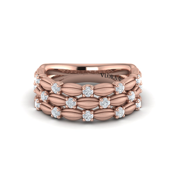 Triple Cascade Ring with Satin Finish