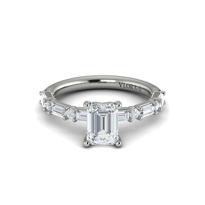 Daring Deco Emerald Cut Engagement Ring