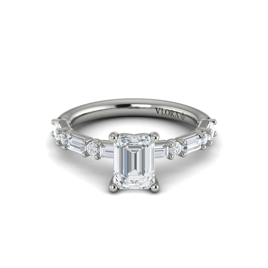 Daring Deco Emerald Cut Engagement Ring
