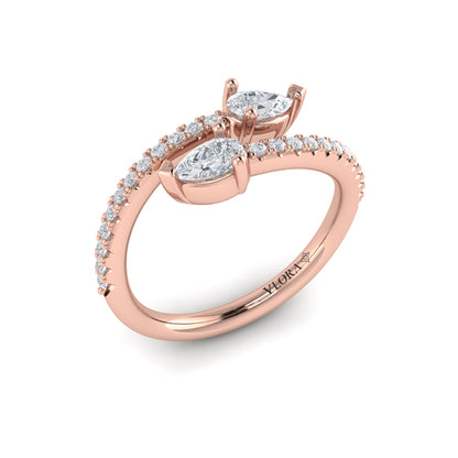 Pear Diamond Wrap Ring