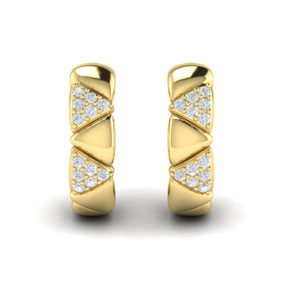 Double Diamond Trinity Huggie Earrings