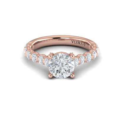 Bezel Diamond Accent Round Engagement Ring