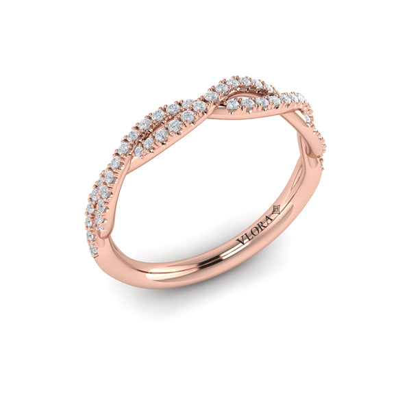 Matching Bands Wedding Band in 14K Rose Gold by Vlora Bridal