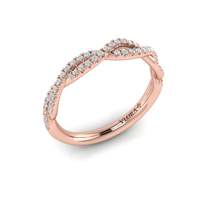 Matching Bands Wedding Band in 14K Rose Gold by Vlora Bridal