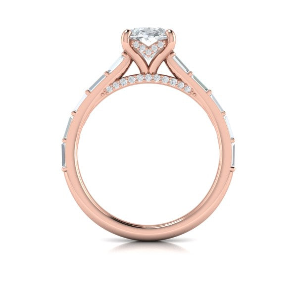 Serenity Oval Hidden Halo Engagement Ring