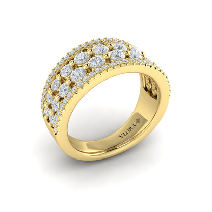 Diamond Multi-Row Statement Ring