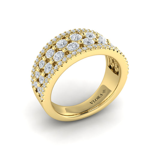 Diamond Multi-Row Statement Ring