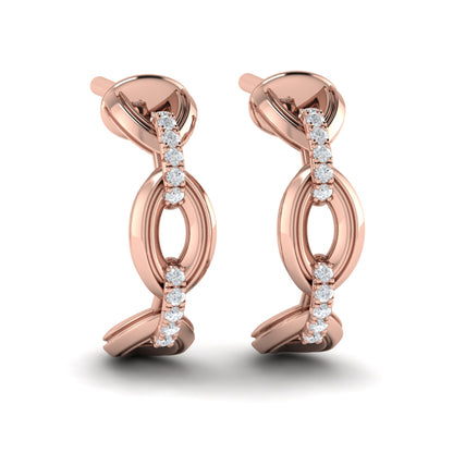 Petite Interlocked Diamond Hoop Earrings
