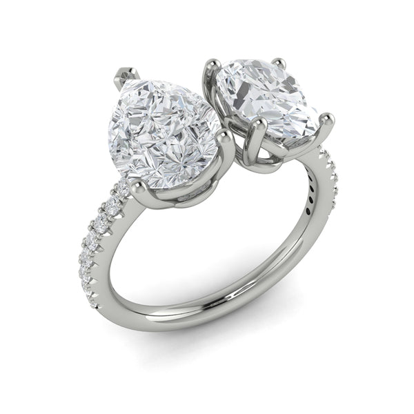 Two Stone Engagement Ring in Platinum by Vlora Bridal
