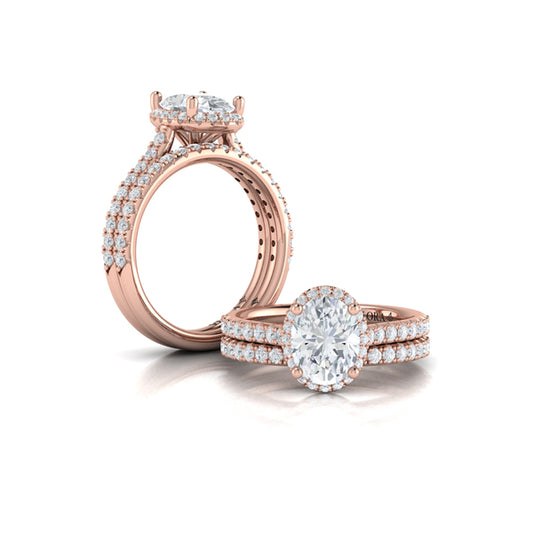 Matching Band for Graceful Halo Oval Engagement Ring