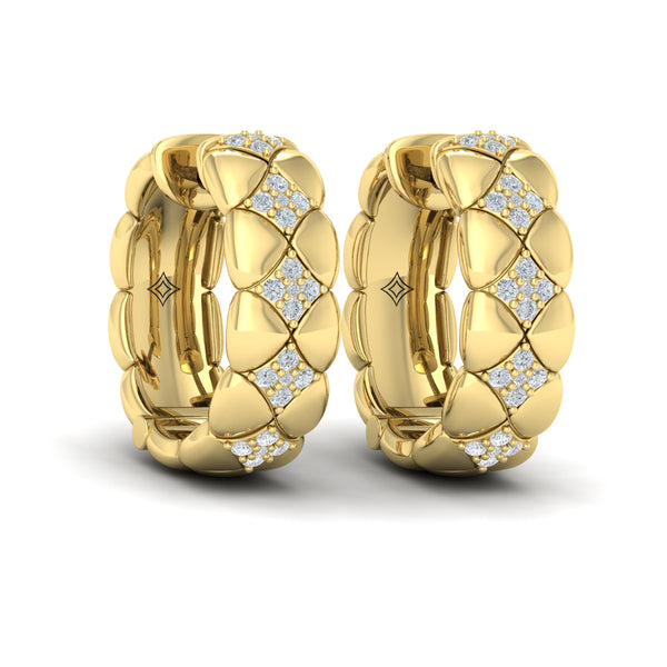 Diamond Cluster Barrel Earrings