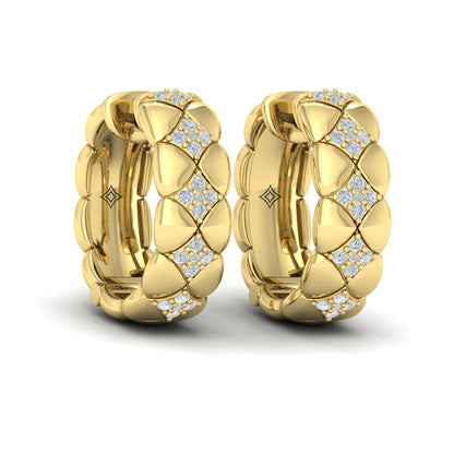 Diamond Cluster Barrel Earrings