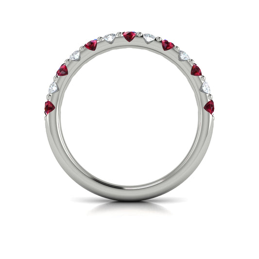 Ruby and Diamond Stackable Band