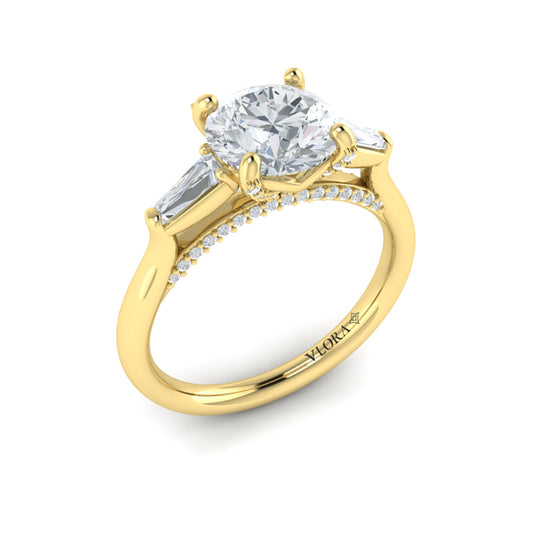 Crescendo Three Stone Engagement Ring