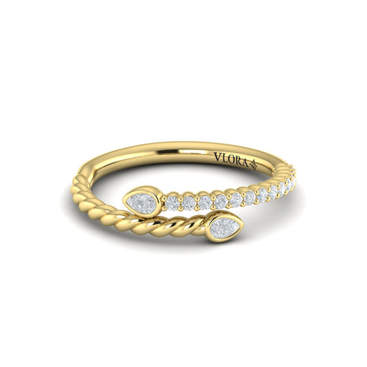 Beaded Bypass Stackable Ring