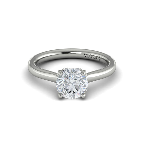 Round Solitaire Engagement Ring in Platinum by Vlora Bridal