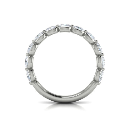 Matching Band for Oval Bezel Diamond Accent Round Engagement Ring