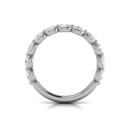 Matching Band for Oval Bezel Diamond Accent Round Engagement Ring
