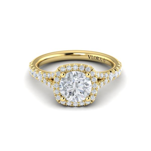 Euro Halo Round Engagement Ring