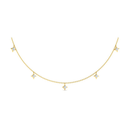 Multi Diamond Vlora Star Tassel Necklace