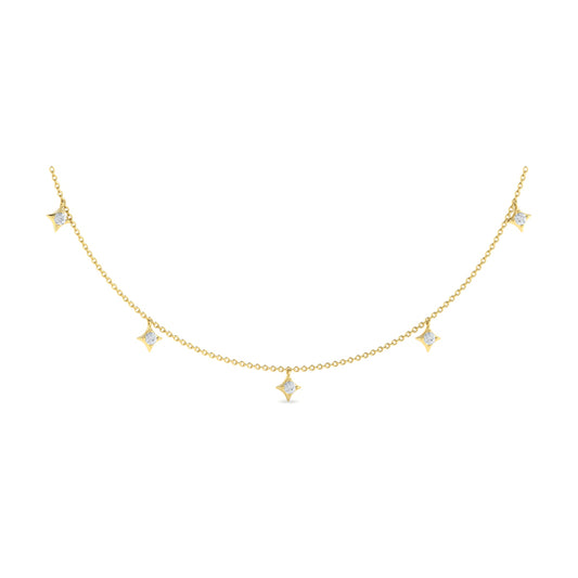 Multi Diamond Vlora Star Tassel Necklace