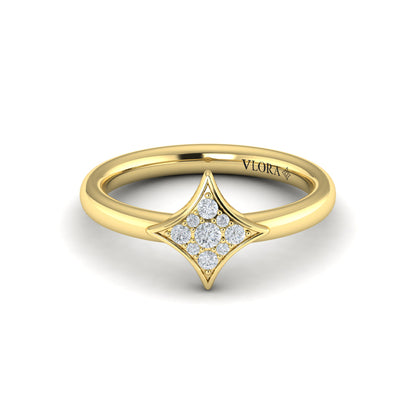 Channel Set Diamond Cluster Vlora Star Ring