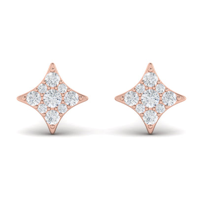 Diamond Cluster Star Stud Earrings