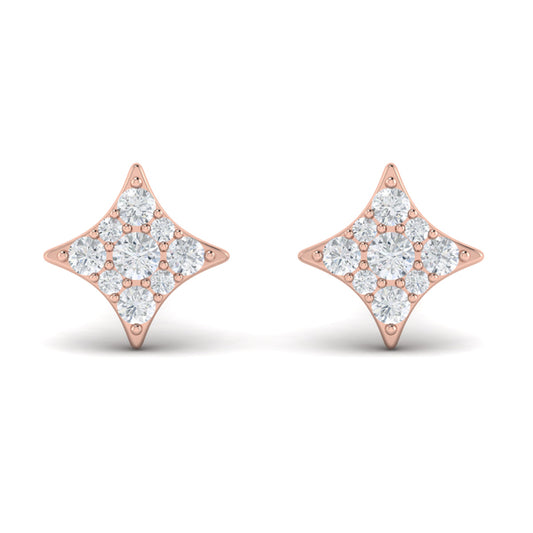 Diamond Cluster Star Stud Earrings