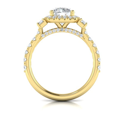 Harmony Trio Halo Engagement Ring