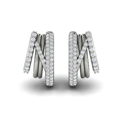 Diamond Twist Huggie Earrings