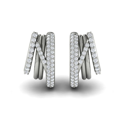 Diamond Twist Huggie Earrings