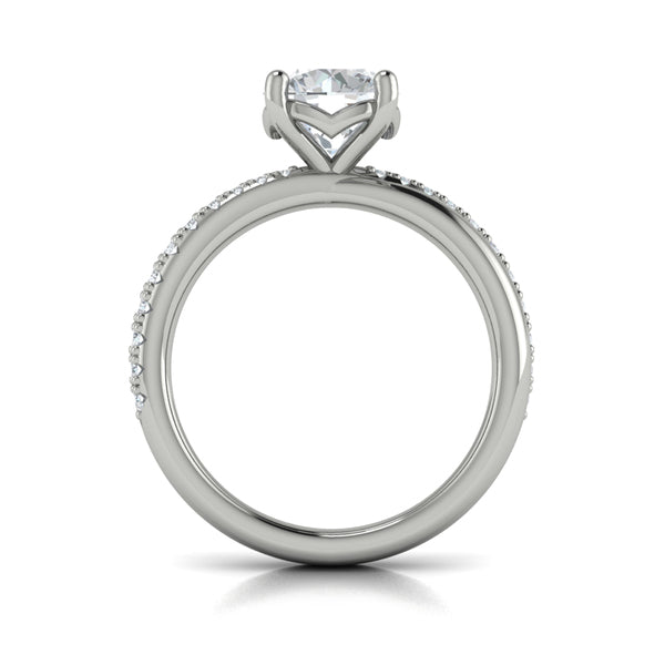 Round Classic Engagement Ring in Platinum by Vlora Bridal