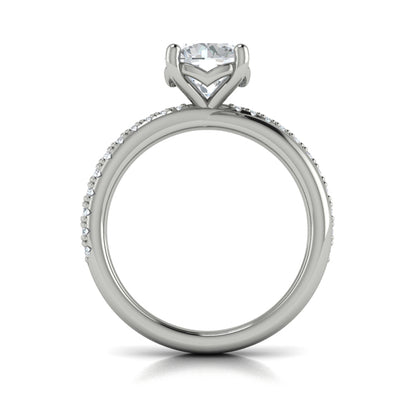 Round Classic Engagement Ring in Platinum by Vlora Bridal