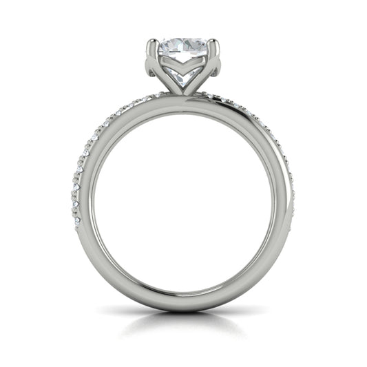 Round Classic Engagement Ring in Platinum by Vlora Bridal