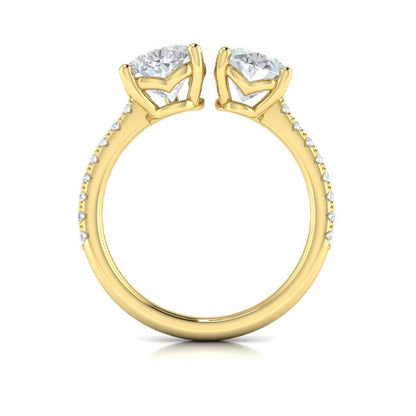 Duet Oval and Pear Two Stone Engagement Ring