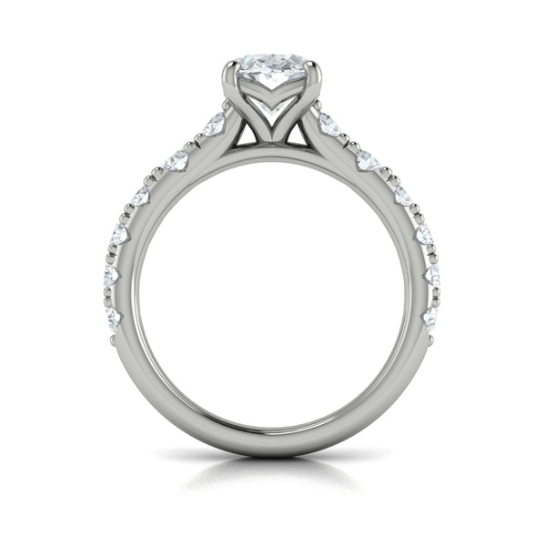 Oval Classic Engagement Ring in Platinum by Vlora Bridal