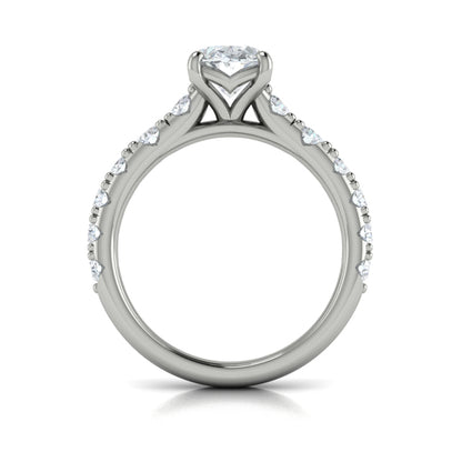 Oval Classic Engagement Ring in Platinum by Vlora Bridal