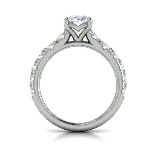 Oval Classic Engagement Ring in Platinum by Vlora Bridal
