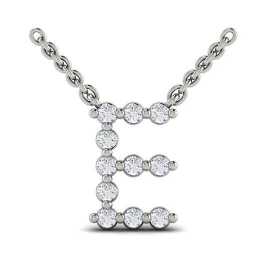 Diamond Alphabet Pendant Necklace, E