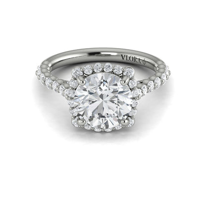 Floating Halo Round Engagement Ring
