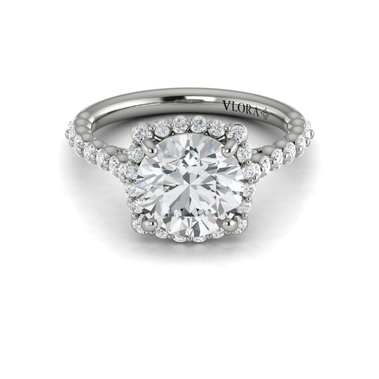 Floating Halo Round Engagement Ring