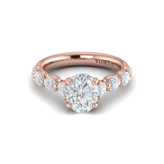Cascade Oval Engagement Ring