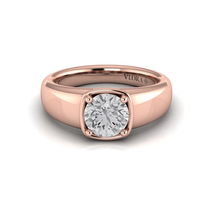 Golden Statement Engagement Ring