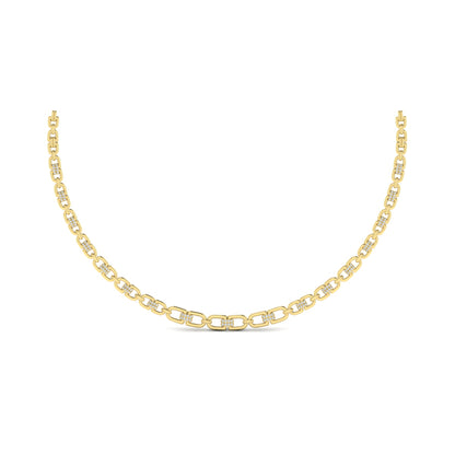 Linked Curves with Diamond Accent Necklace