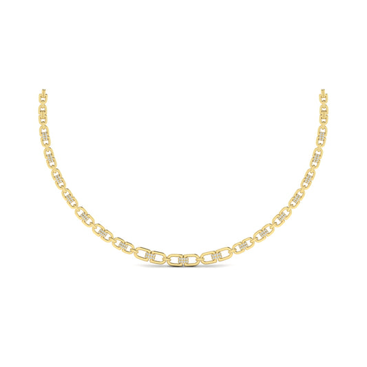 Linked Curves with Diamond Accent Necklace