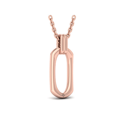 Diamond Accent North South Open Oval Pendant with Link Necklace