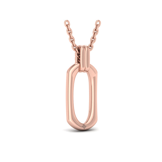 Diamond Accent North South Open Oval Pendant with Link Necklace